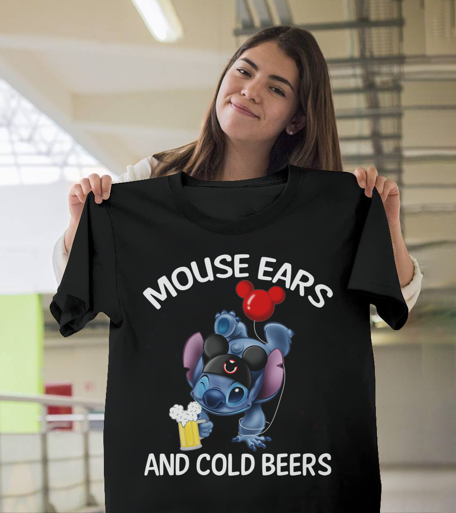 Mouse Ears And Cold Beers Stitch Balloon T-Shirt