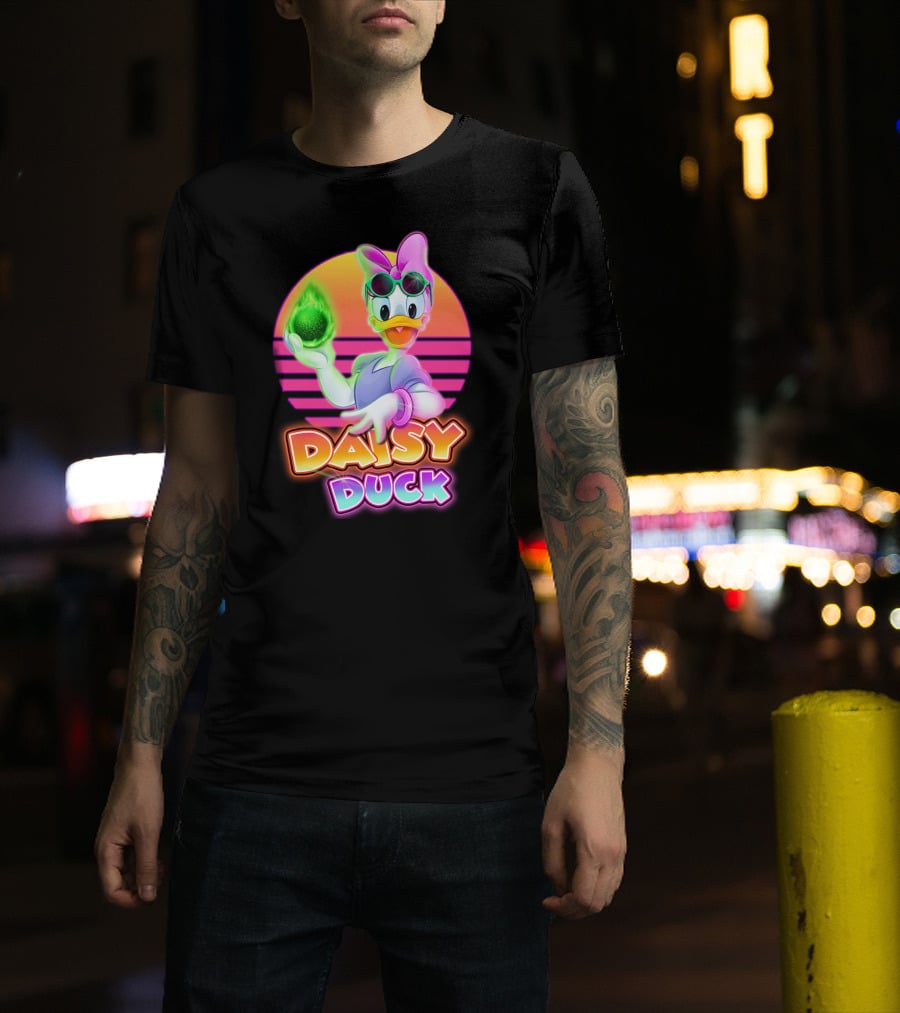 Daisy Duck Neon Glow Vintage Retro Aesthetic T-Shirt