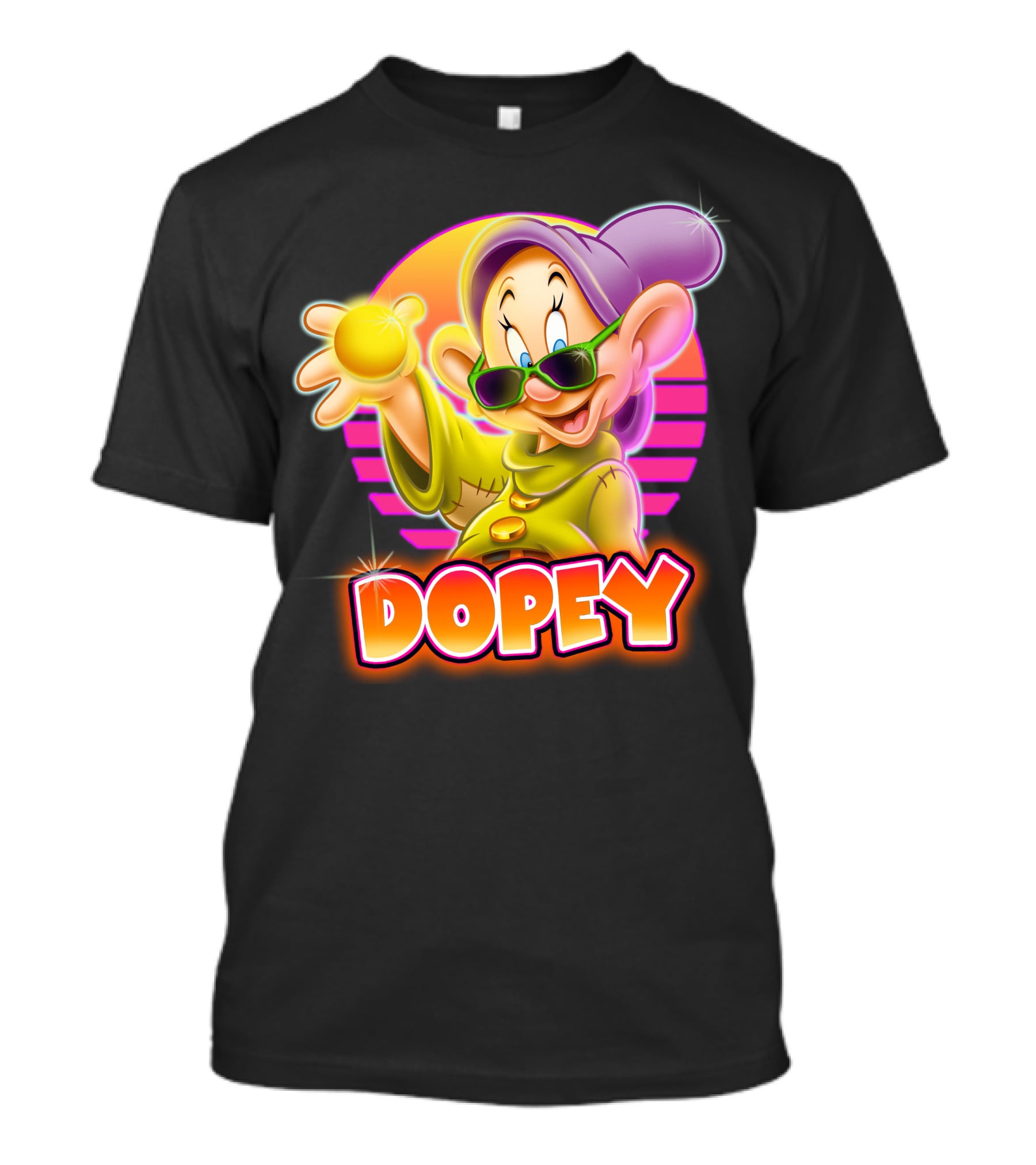 Dopey Retro Sunglasses Glow Neon Style T-Shirt