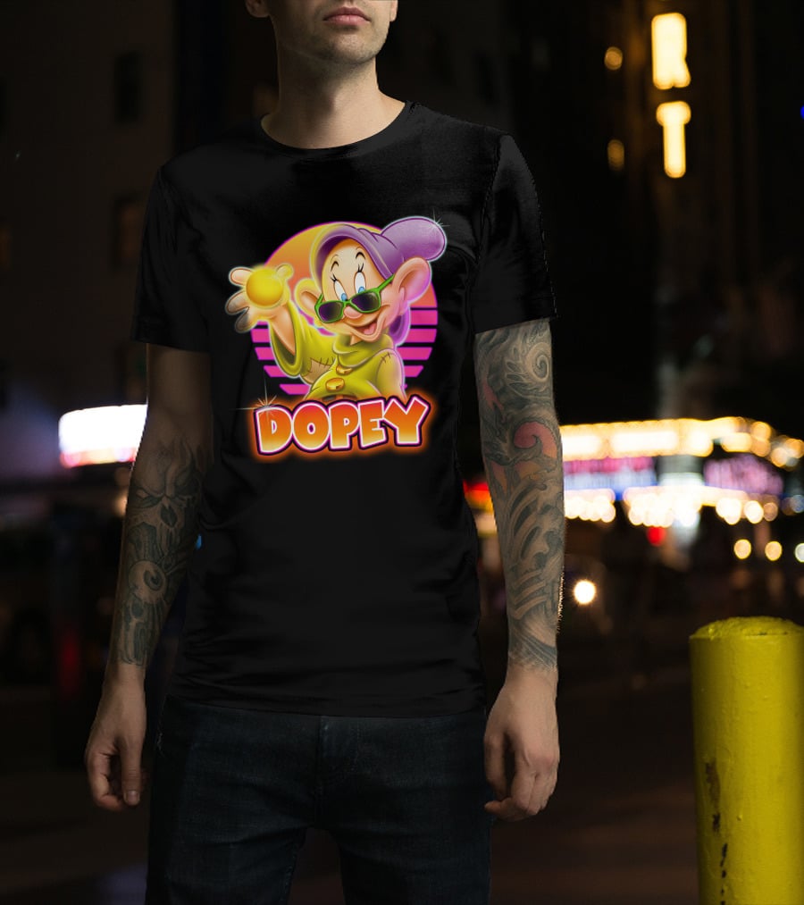 Dopey Retro Sunglasses Glow Neon Style T-Shirt