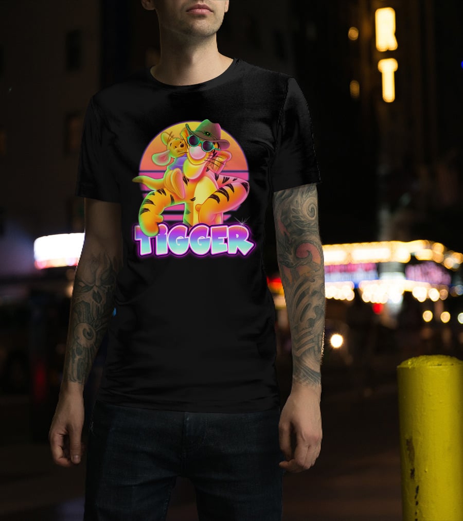 Tigger And Roo Neon Sunset Charm T-Shirt