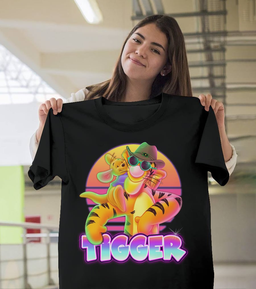 Tigger And Roo Neon Sunset Charm T-Shirt