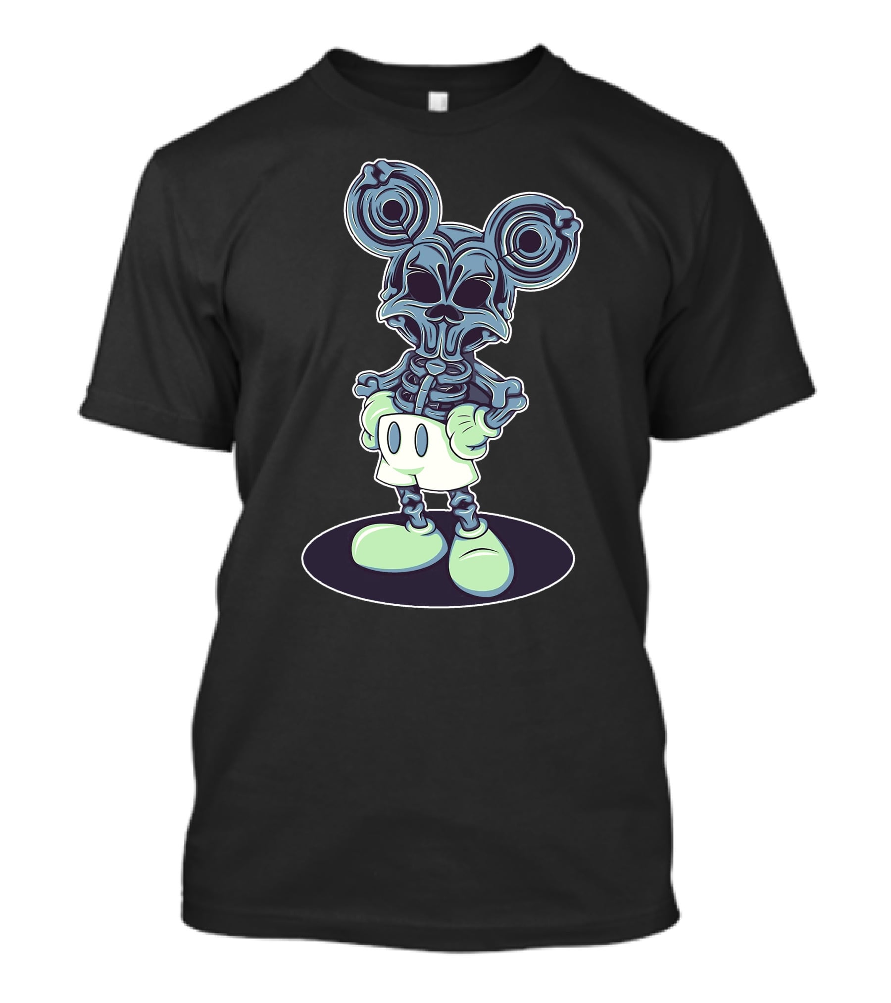 Halloween Creepy Skeleton Mouse Character T-Shirt