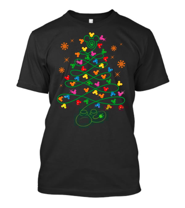 Merry Christmas 29 Mickey Mouse Ears Christmas Tree Lights T-Shirt