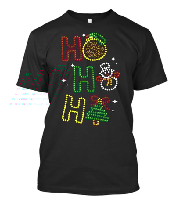 Ho Ho Ho Merry Christmas 56 Santa Snowman Tree T-Shirt
