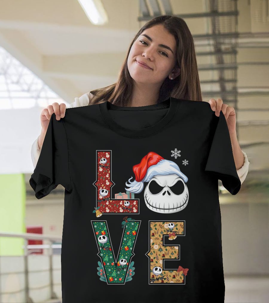 Love Jack Skellington Christmas Theme T-Shirt