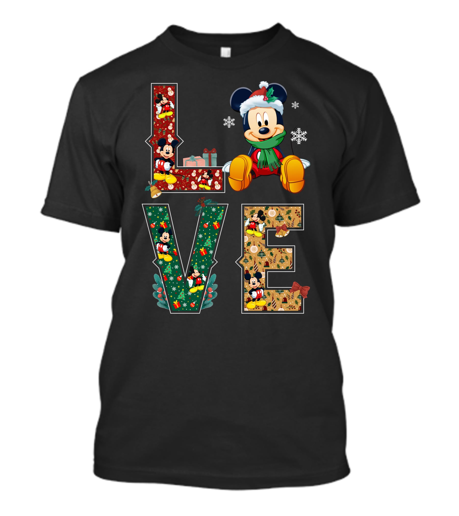 Mickey Mouse Christmas Love Holiday Festive Season T-Shirt