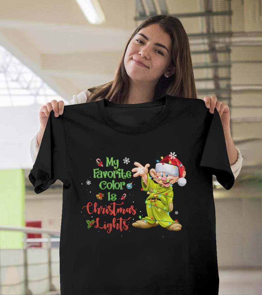 My Favorite Color Is Christmas Lights Dopey T-Shirt