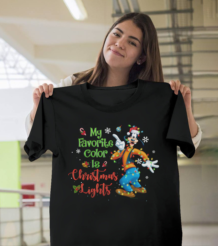 Goofy My Favorite Color Is Christmas Lights T-Shirt