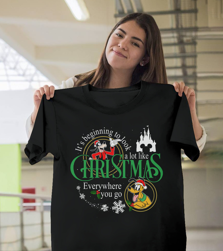 It's Beginning to Look a Lot Like Christmas Everywhere You Go Goofy Pluto T-Shirt