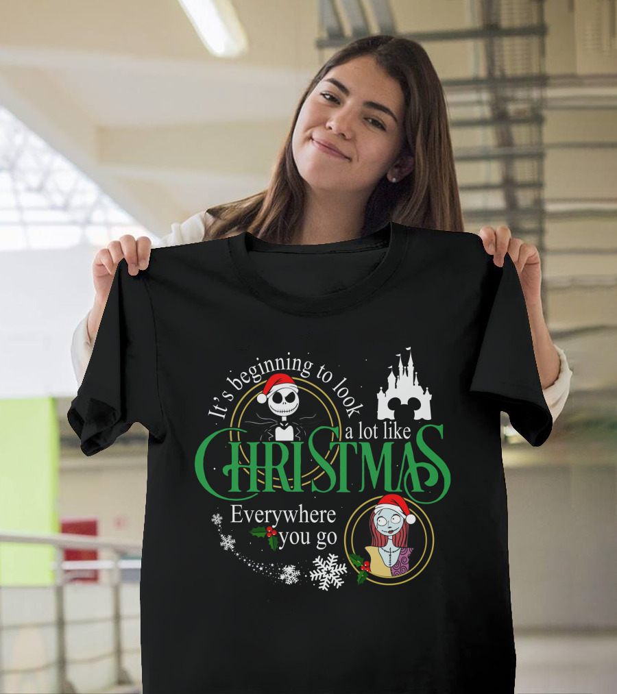 It's Beginning to Look a Lot Like Christmas Everywhere You Go Jack Sally T-Shirt