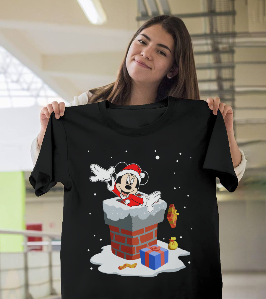 Minnie Santa Christmas Chimney Presents T-Shirt