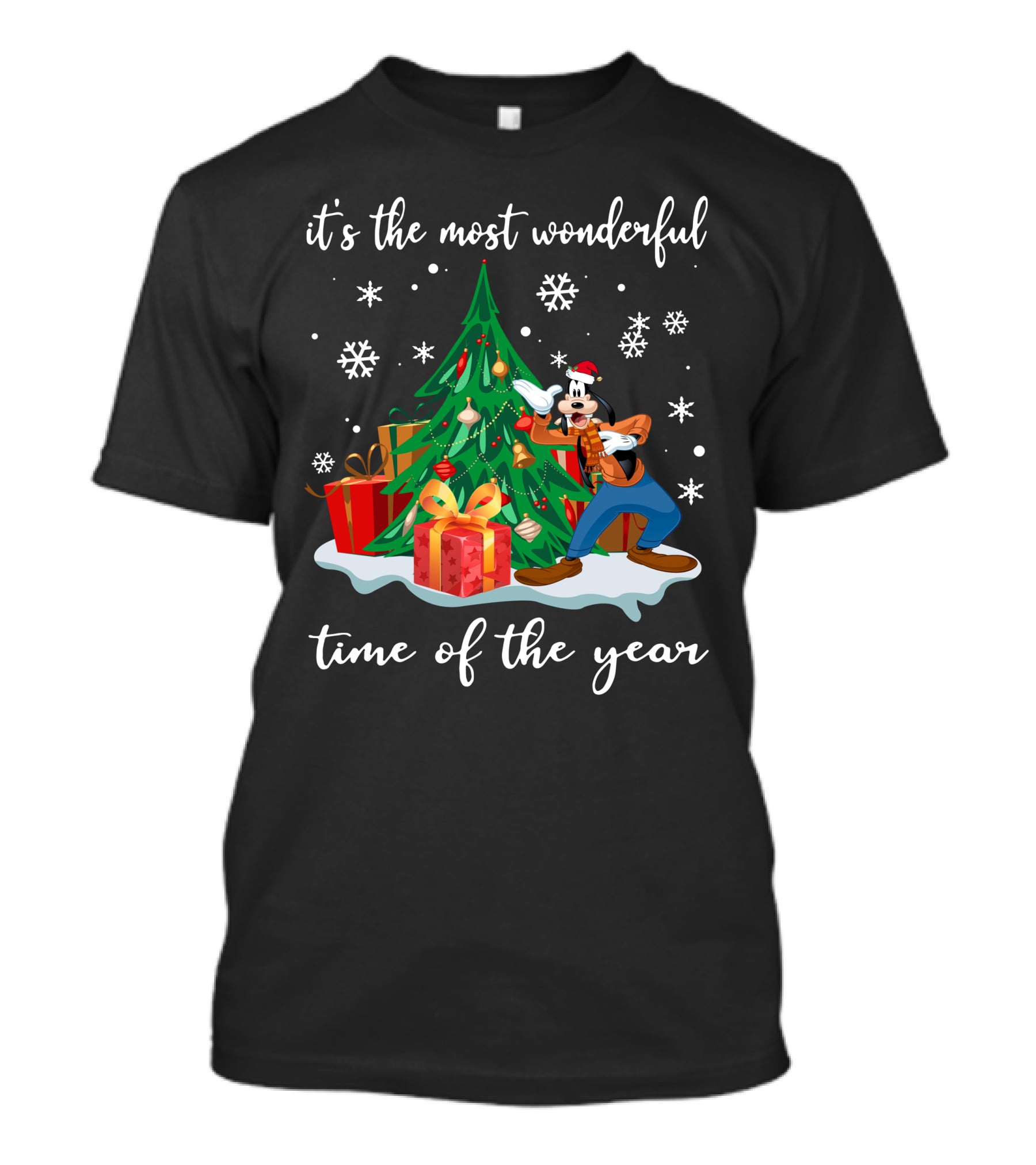 It's The Most Wonderful Time Of The Year Goofy Christmas Tree Snowflakes T-Shirt