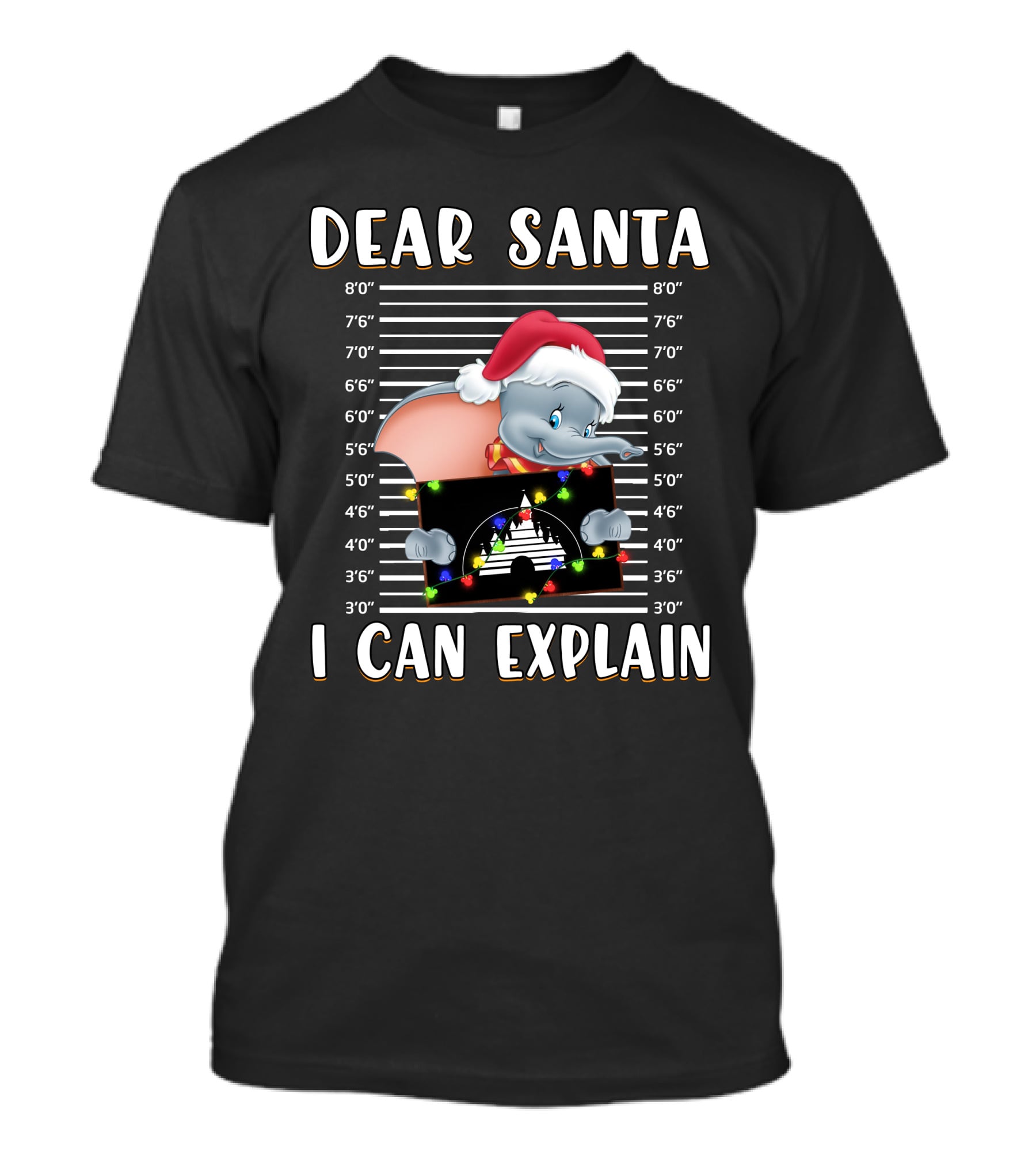 Dear Santa I Can Explain Dumbo Mugshot Christmas T-Shirt