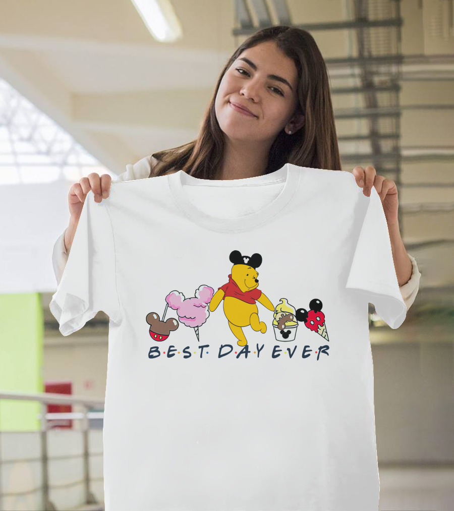 Best Day Ever Pooh Mickey Mouse Ears Ice Cream Treats T-Shirt