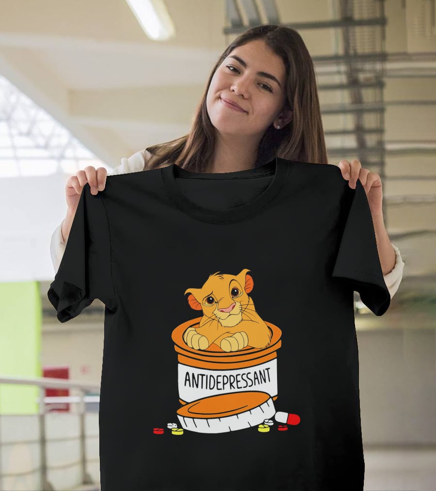 Simba Antidepressant Prescription Cartoon Pills T-Shirt