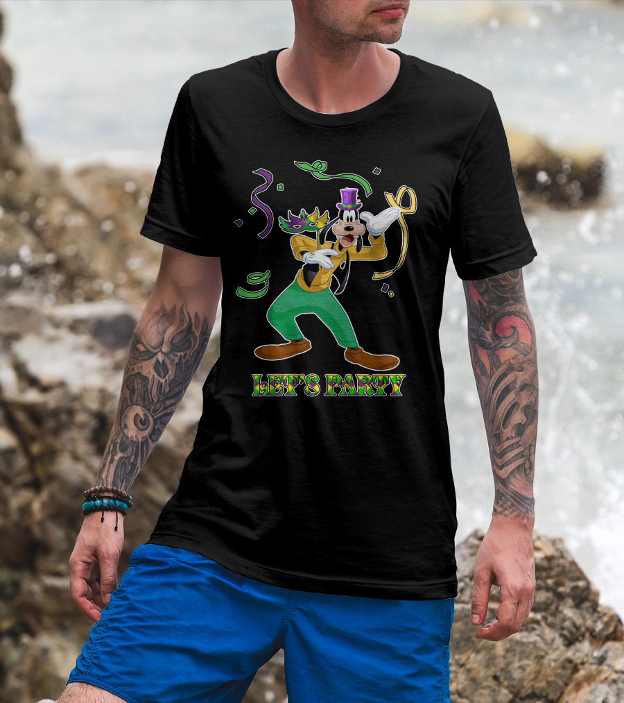 Goofy Let's Party Mardi Gras Celebration T-Shirt