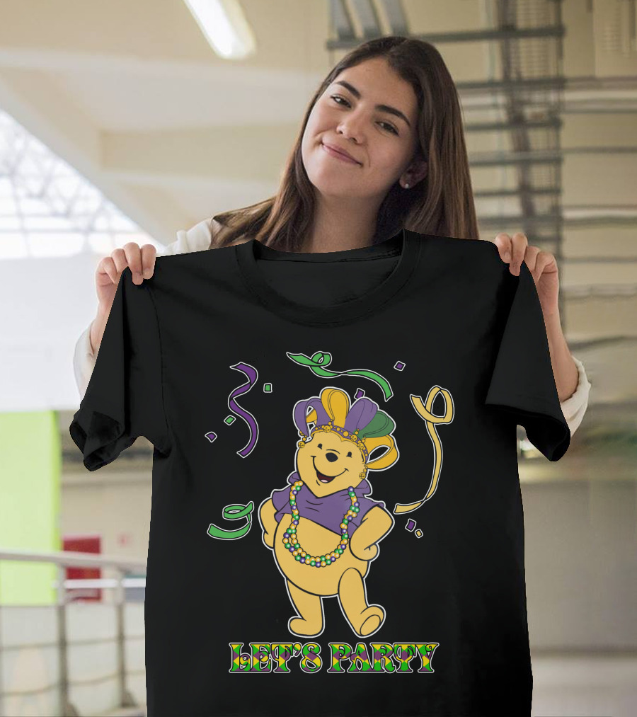 Pooh Let's Party Mardi Gras Celebration T-Shirt