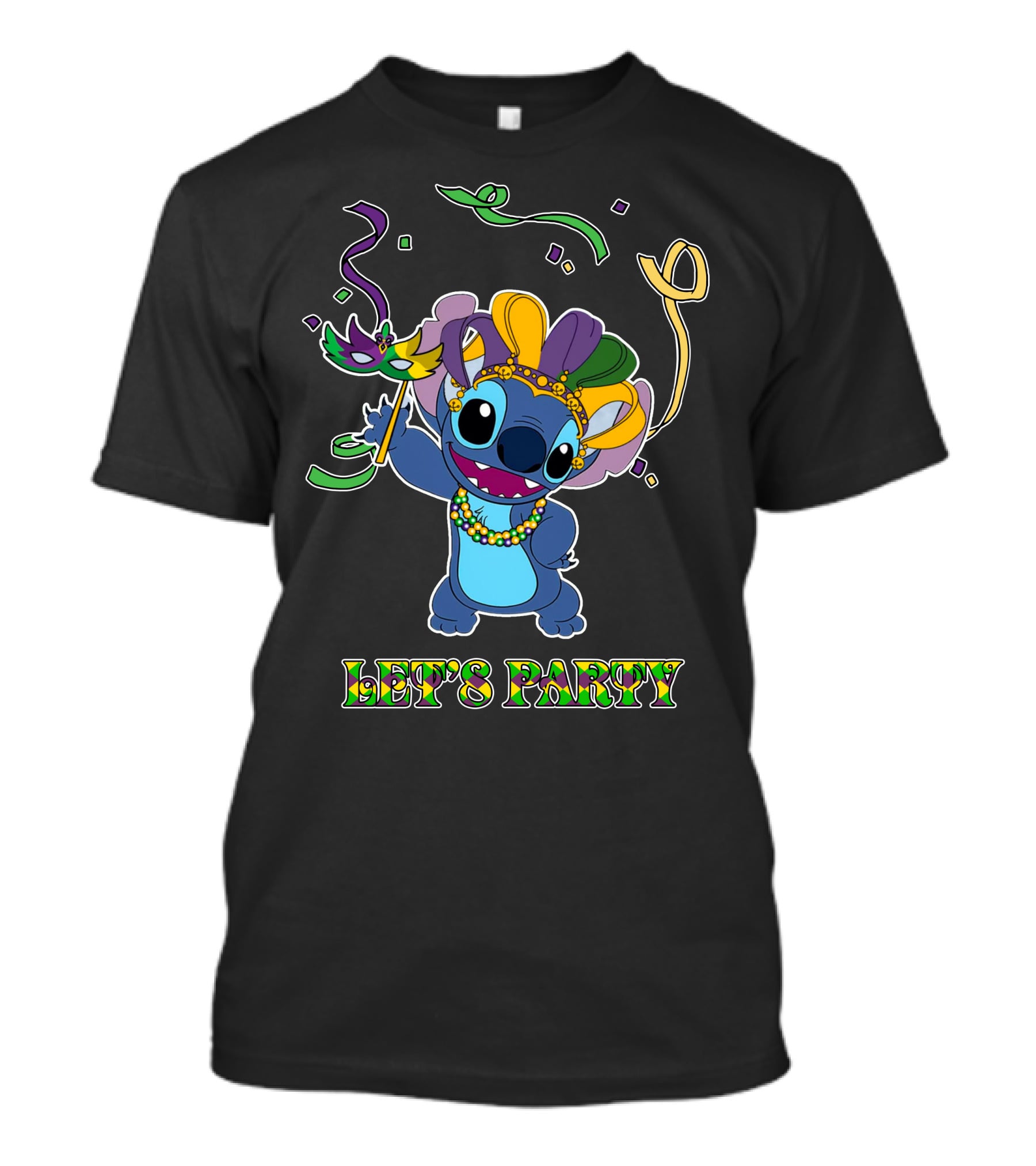 Stitch Let's Party Mardi Gras Celebration T-Shirt