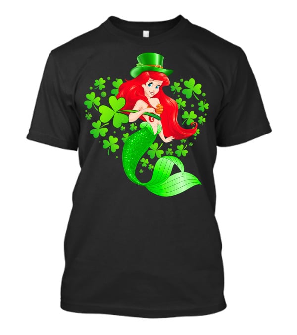 Ariel St. Patrick's Day Clover Mermaid T-Shirt
