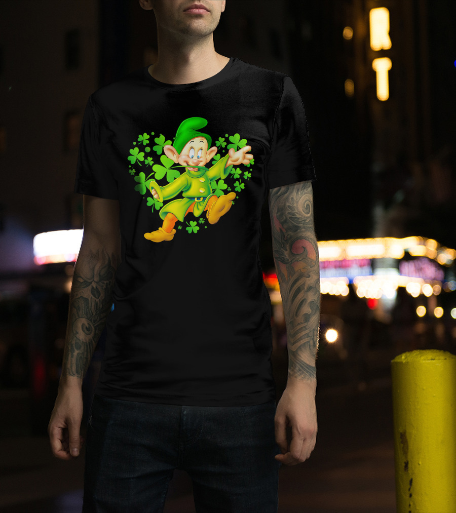Dopey Green Clover Dance With Shamrocks T-Shirt