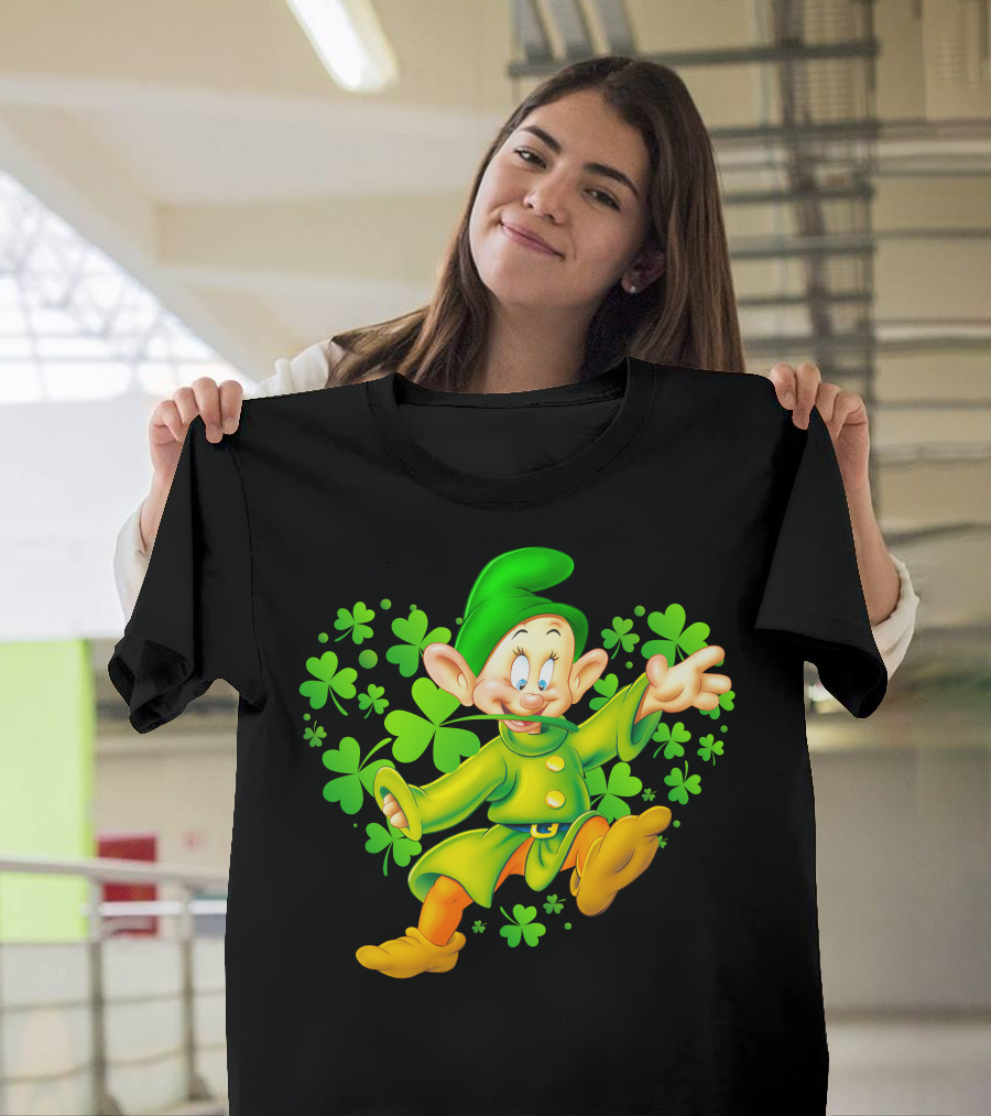 Dopey Green Clover Dance With Shamrocks T-Shirt