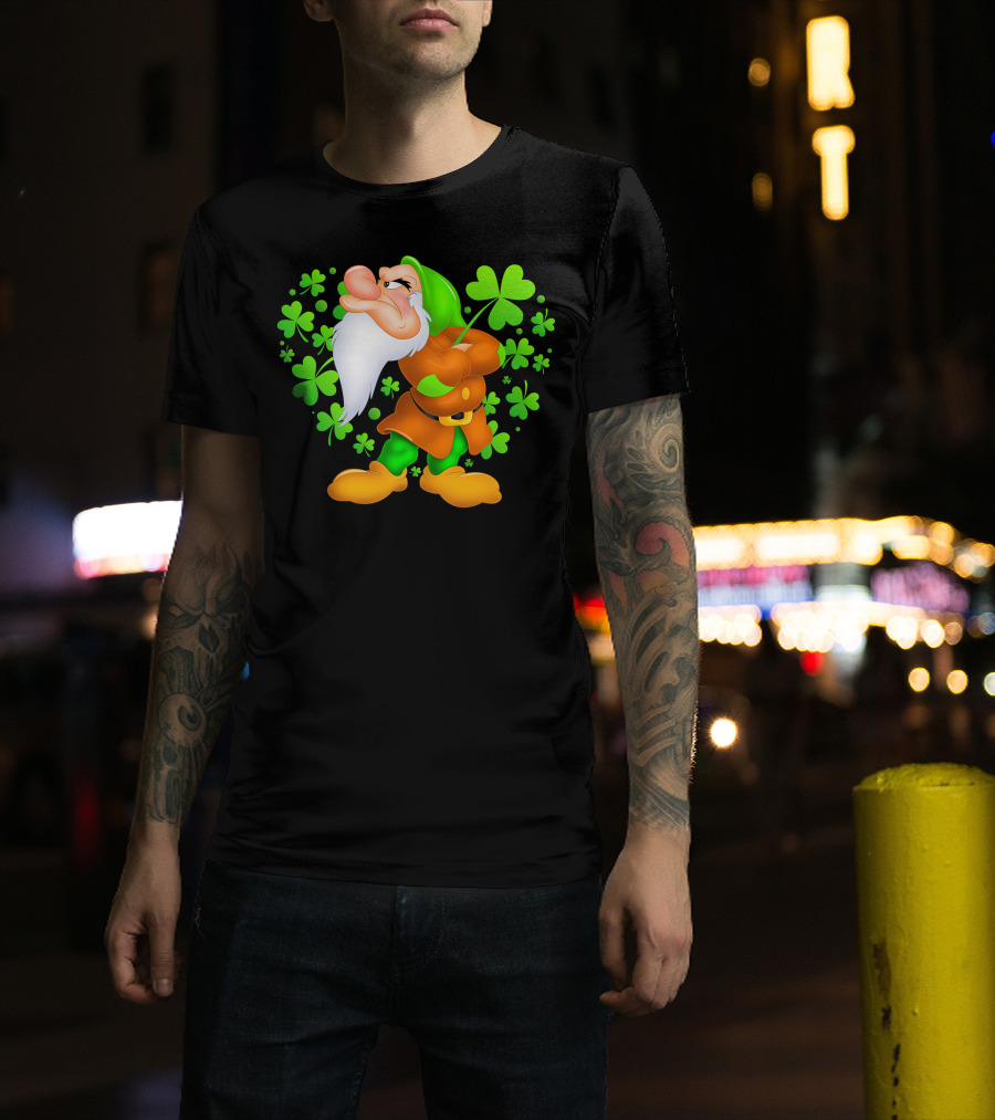 Grumpy Dwarf With Shamrock T-Shirt