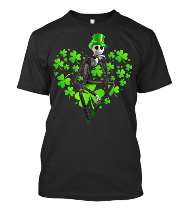 Jack Skellington St. Patrick's Day Clover Theme T-Shirt