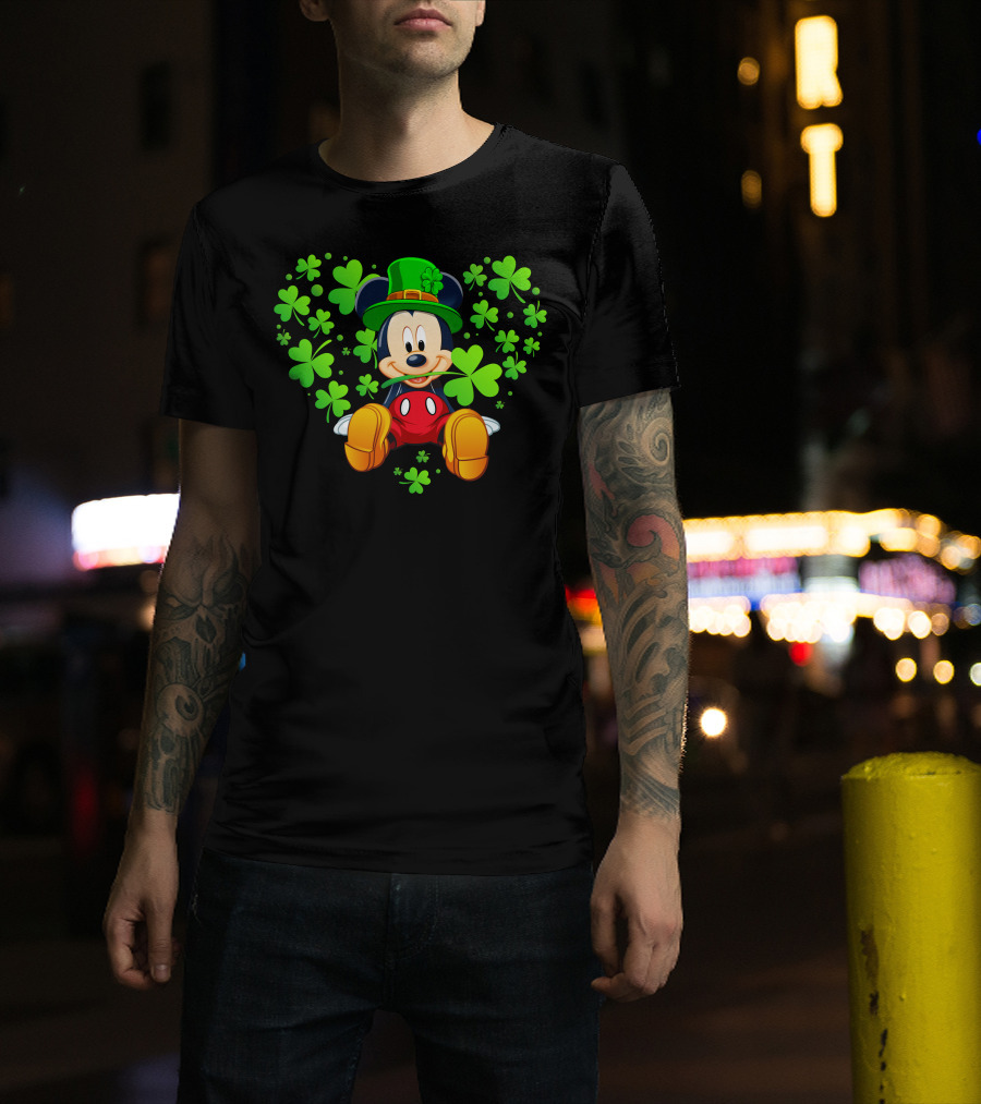 Mickey Mouse St. Patrick's Day Shamrock Hat T-Shirt