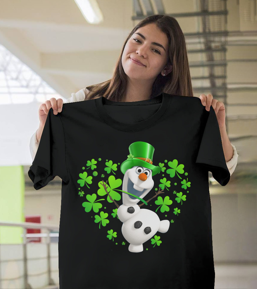 Olaf St. Patrick's Day Green Shamrocks And Hat T-Shirt