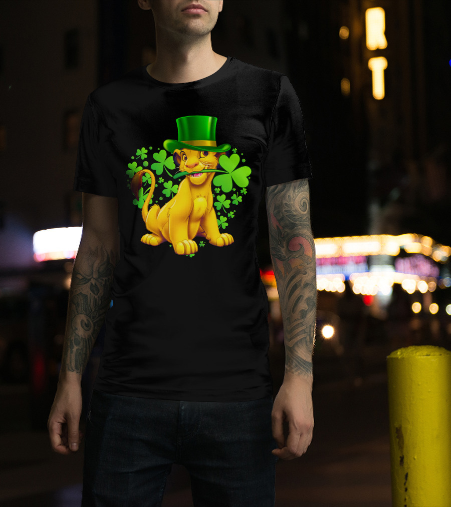 Simba Green Hat Shamrock Heart T-Shirt