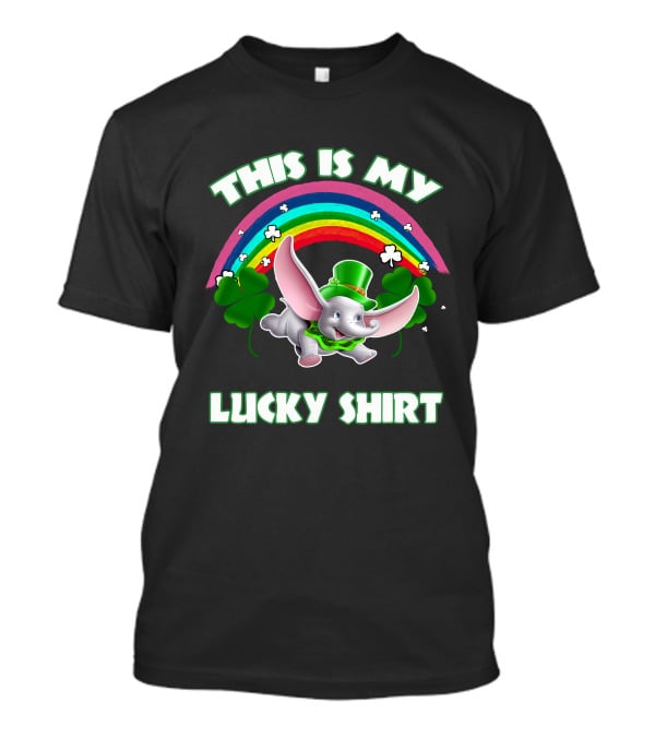 This Is My Lucky Shirt Dumbo Rainbow Shamrock T-Shirt