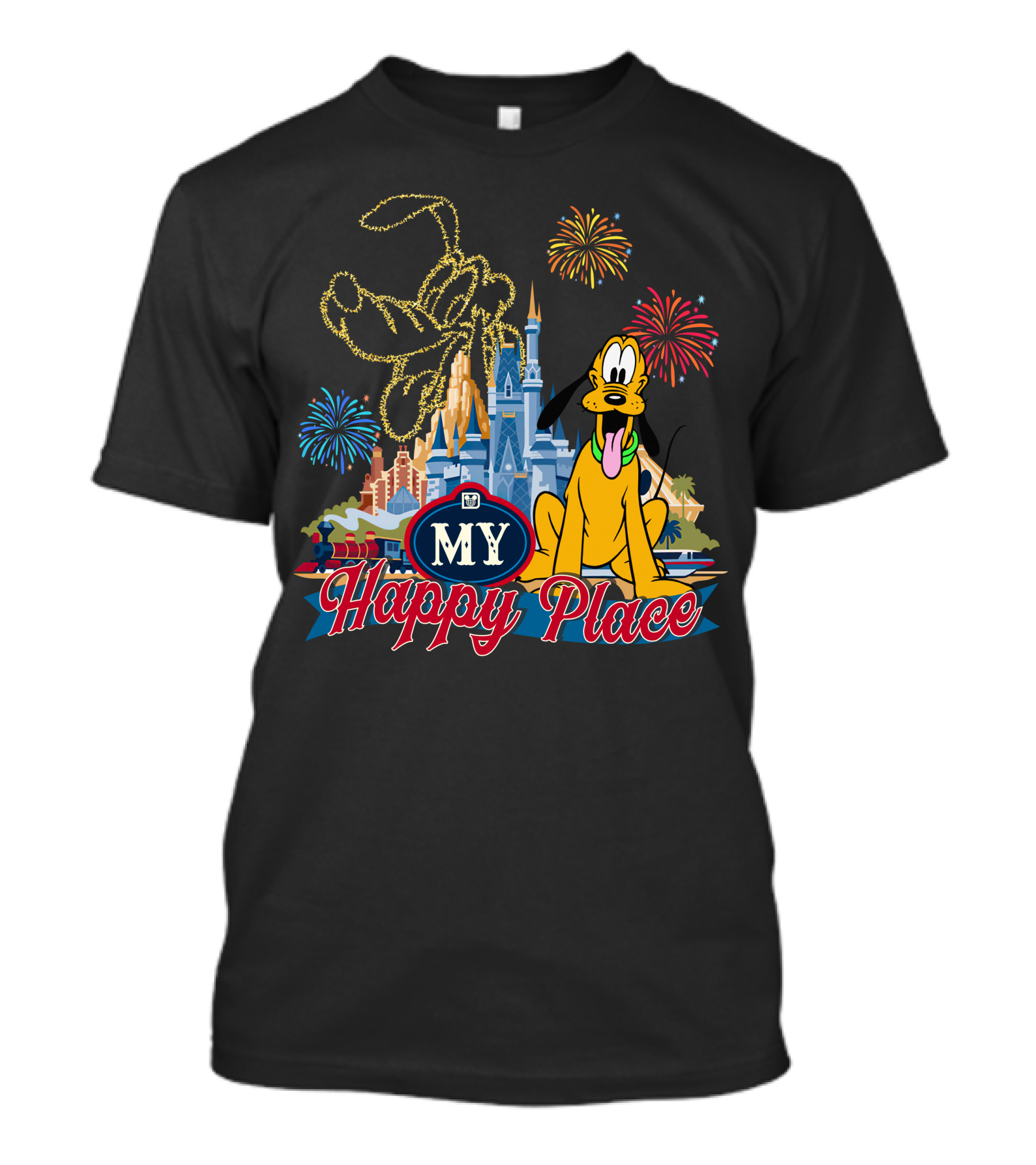 My Happy Place Fireworks Castle Pluto T-Shirt
