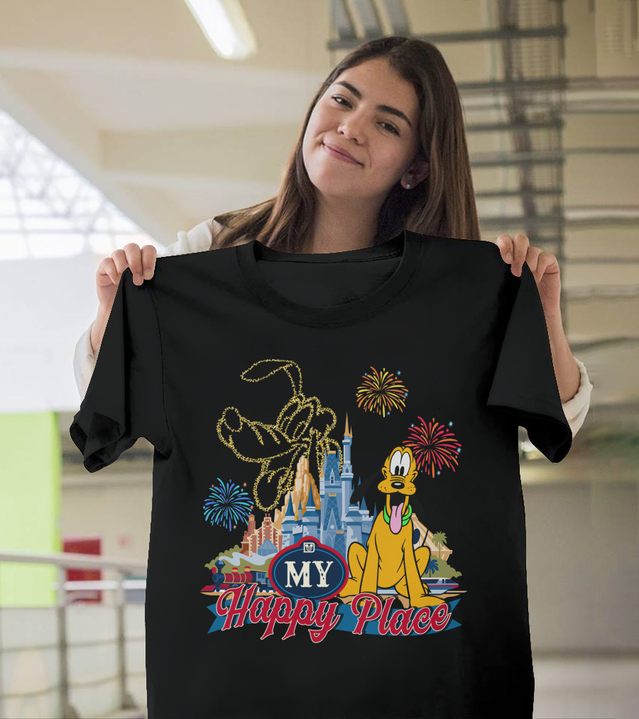 My Happy Place Fireworks Castle Pluto T-Shirt