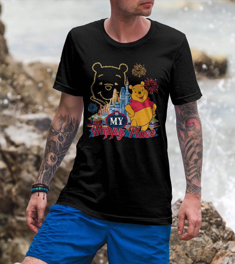 My Happy Place Pooh Fireworks Magic Kingdom T-Shirt