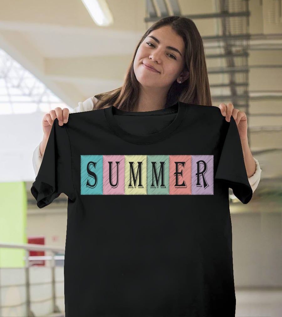 Summer Pastel Blocks Color Vibes T-Shirt
