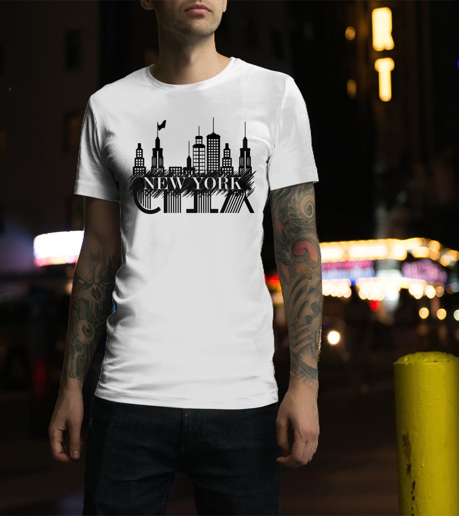 NEW YORK CITY Skyline Architecture Illustration With Skyscrapers T-Shirt