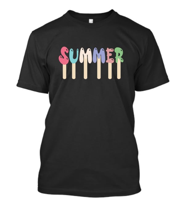 Summer Ice Cream Melting Letters Popsicle T-Shirt