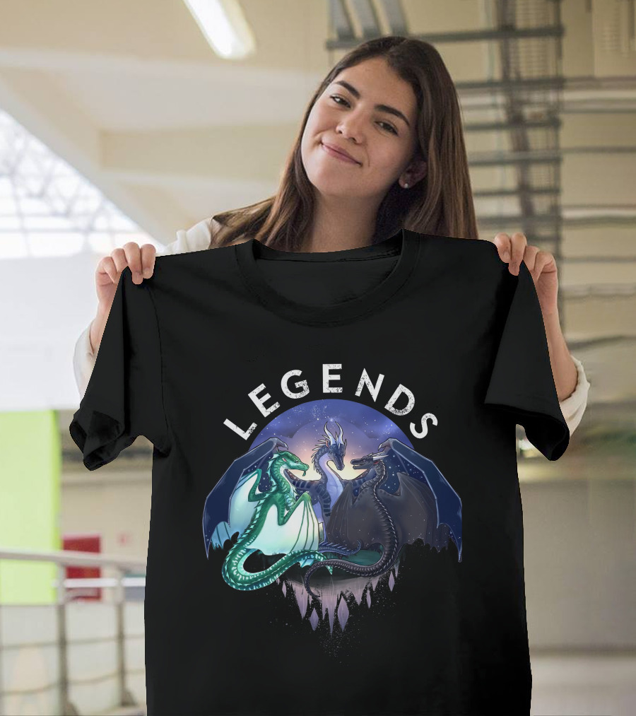 Wings of Fire Legends Dragons Under Starry Sky T-Shirt
