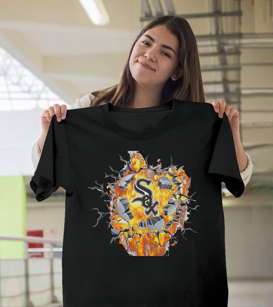 Chicago White Sox Fiery Logo Explosion T-Shirt
