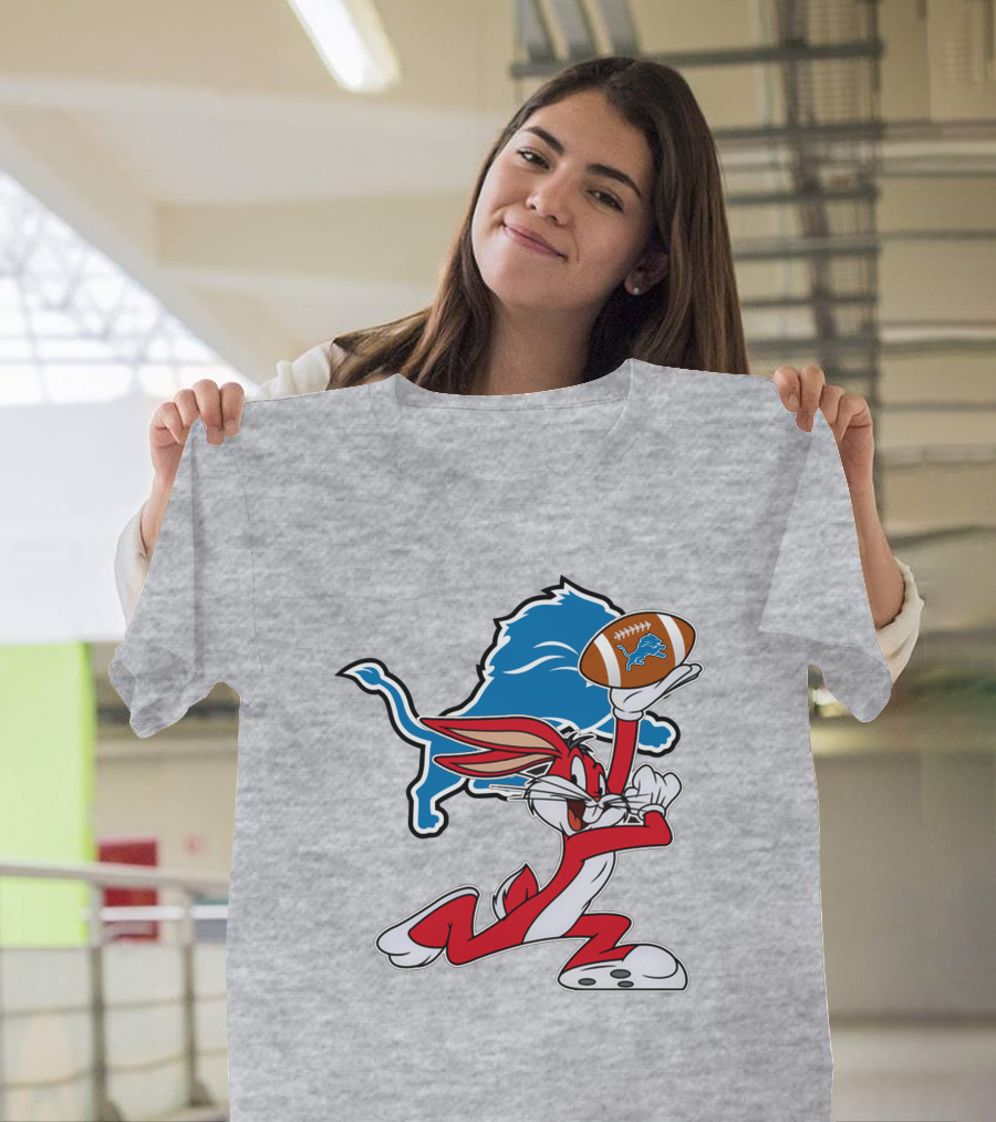 Detroit Lions Bunny Chiefs Football Crossover T-Shirt