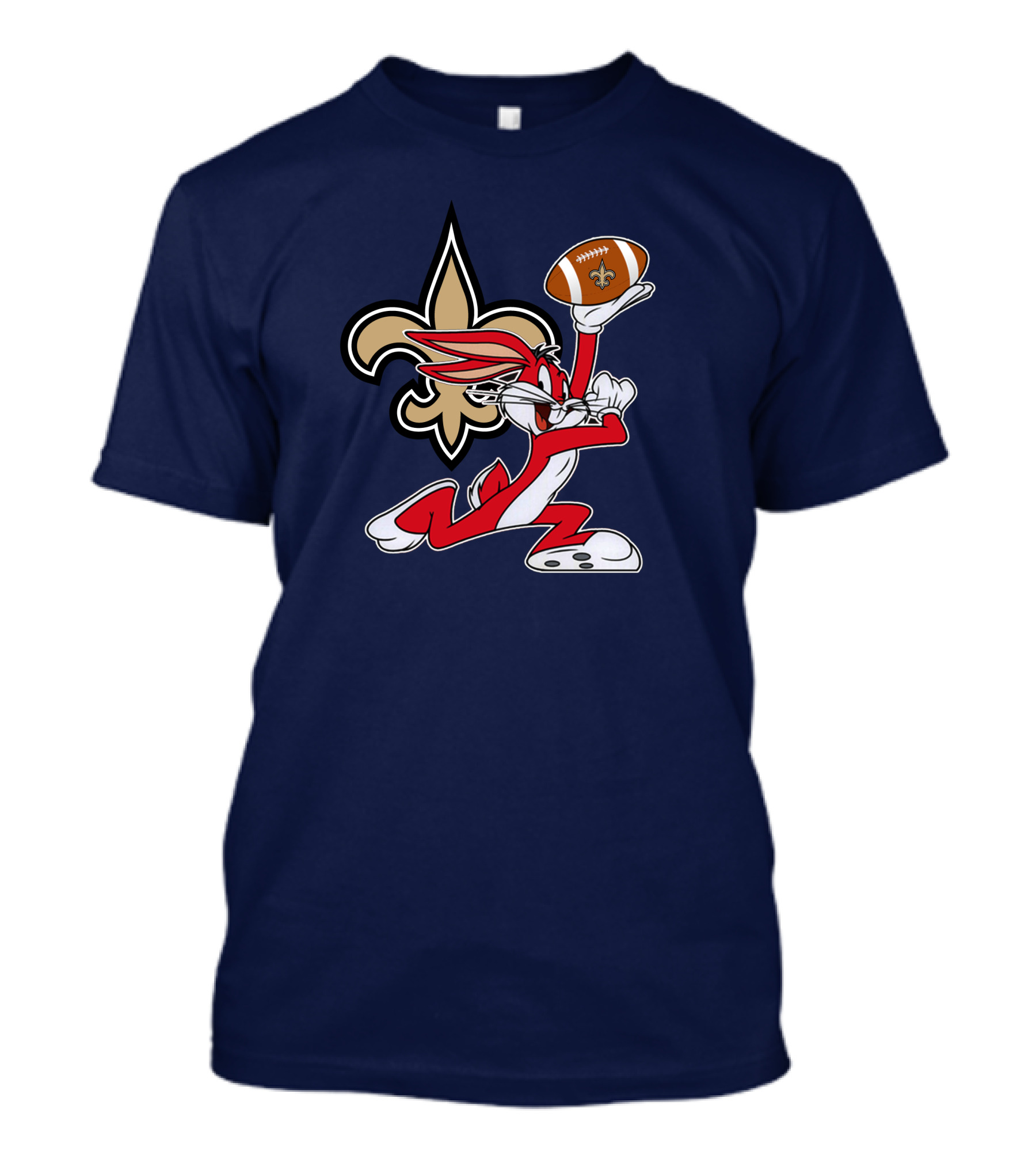 New Orleans Saints Bugs Bunny Football Fleur-de-Lis T-Shirt