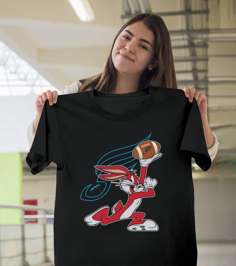 Philadelphia Soul Bunny Holding Football Icon With Looney Character T-Shirt