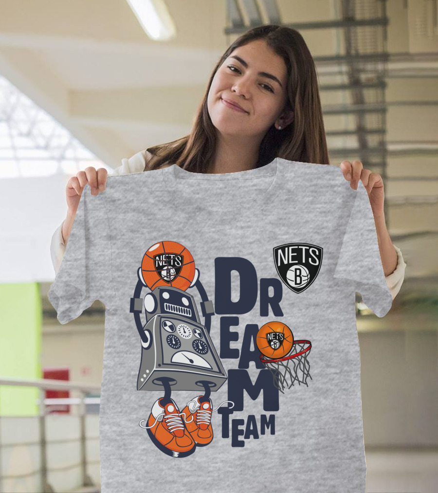 Brooklyn Nets Dream Team Robot Basketball Fantasy T-Shirt