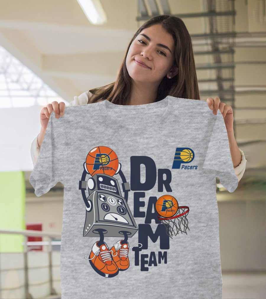 Indiana Pacers Dream Team Robot Basketball Sneakers Hoops T-Shirt