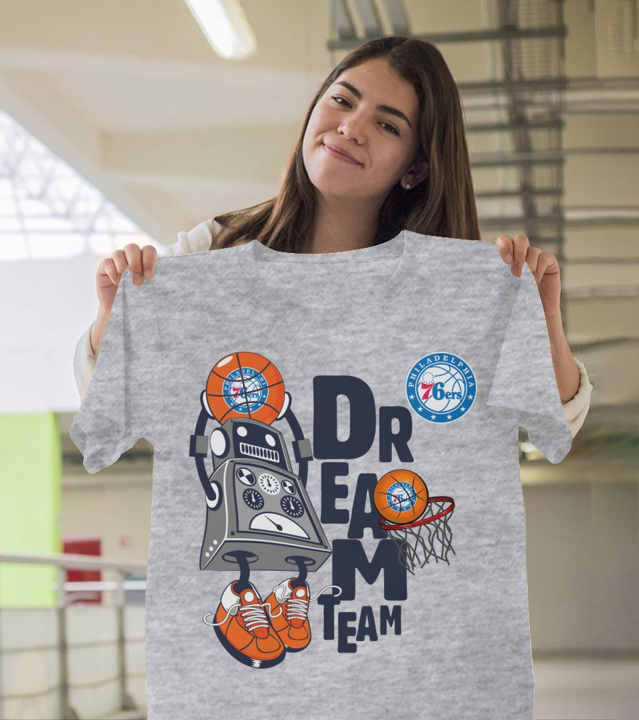 Philadelphia 76ers Robot Basketball Dream Team T-Shirt