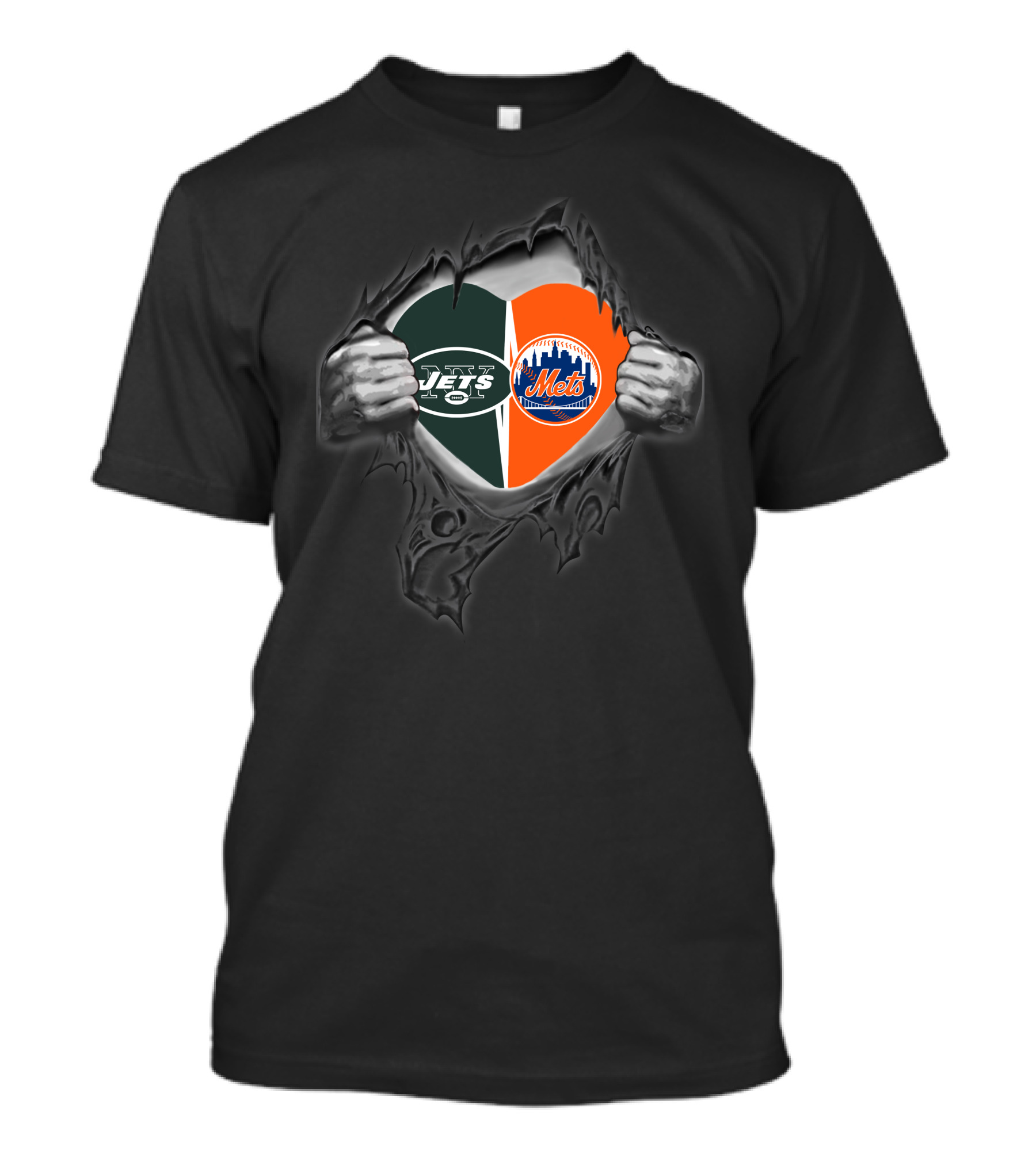 New York Jets Mets Heart Design Featuring Team T-Shirt