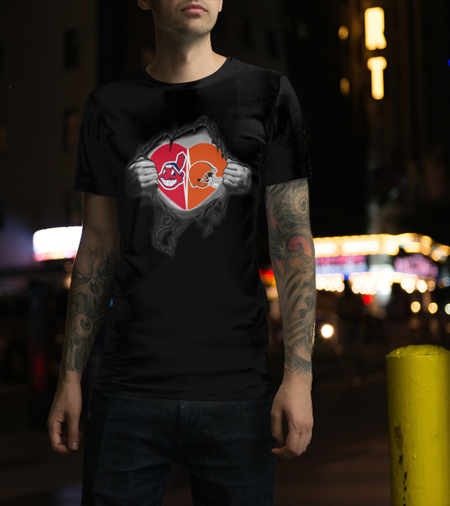 Cleveland Browns Cleveland Indians Heart T-Shirt