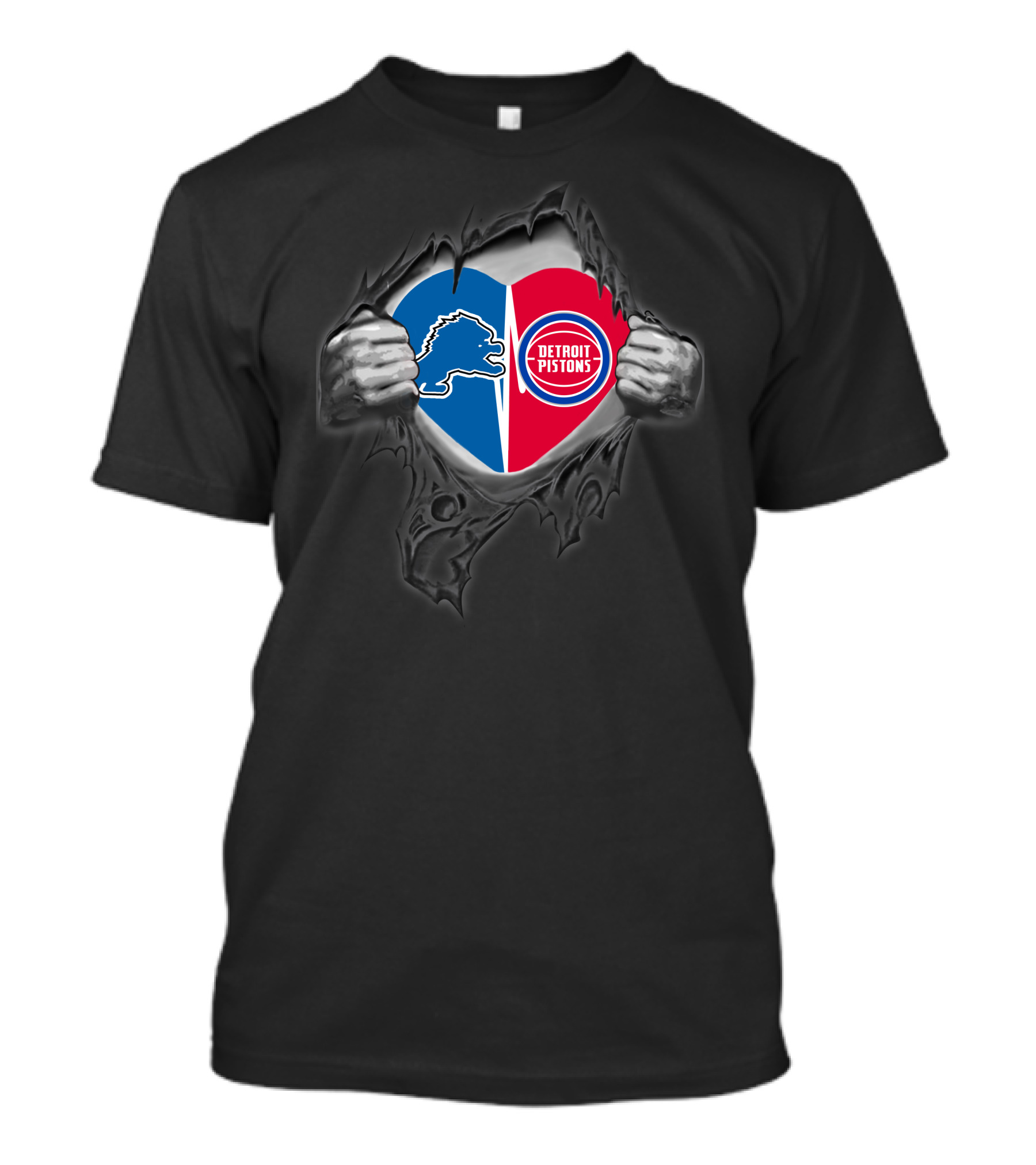 Lions Detroit Pistons Heart T-Shirt