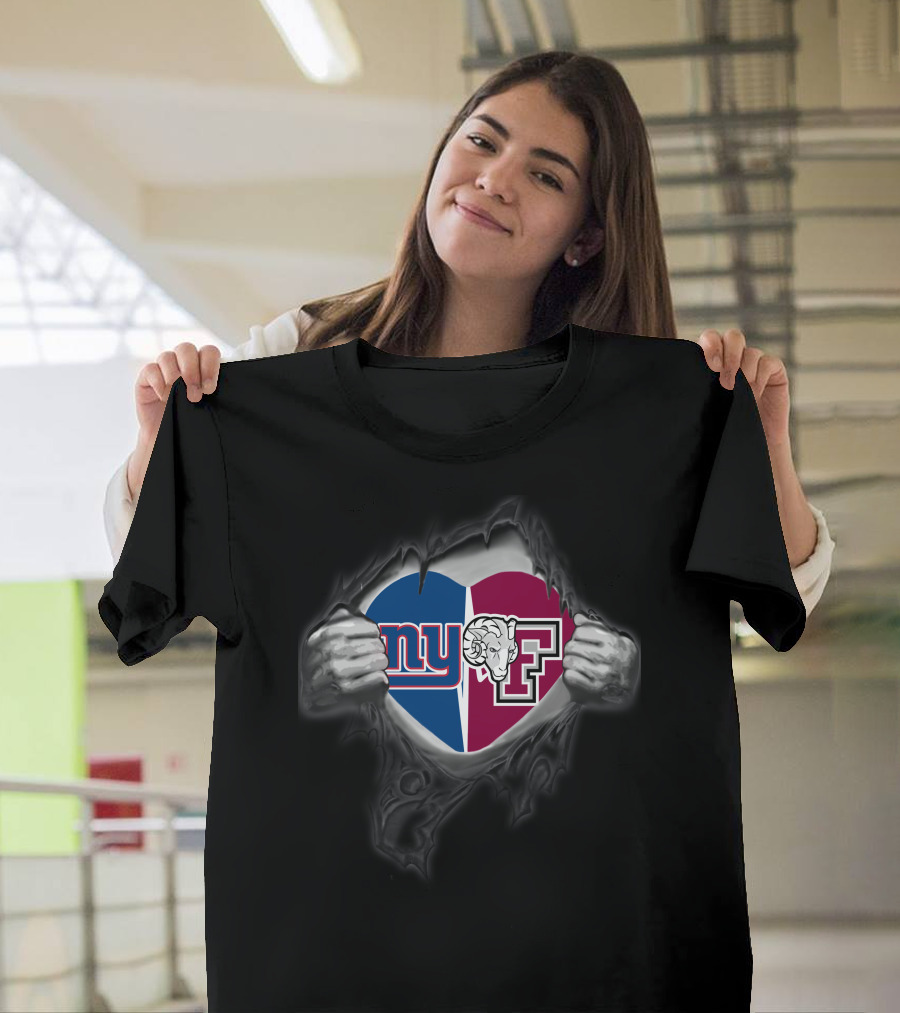 New York Giants Fordham Heart Logo Pulled Open Hands T-Shirt